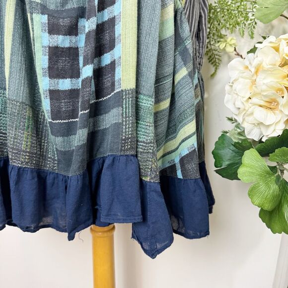 Free People Printed Agnes Dress | Patchwork Floral Boho Mini | Navy Multi | Medi - Picture 5 of 13